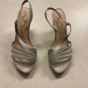 Nina Silver Strappy Heels